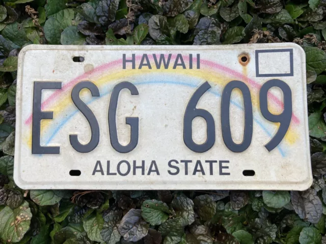 One Vehicle Hawaii License Plate Rainbow Aloha State Random Letters Numbers Hi