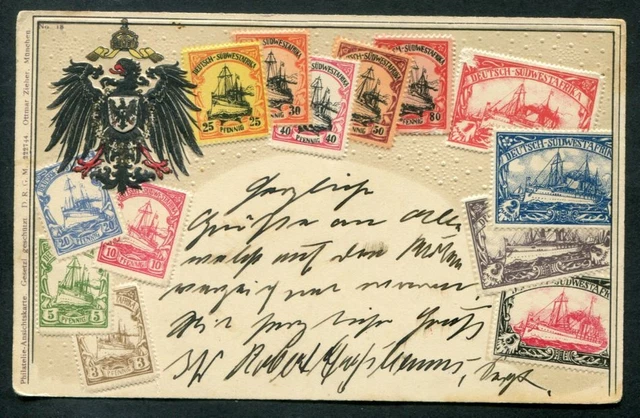 DSWA 1906 AK mit MARKENABBILDUNGEN DSWA Bedarfskarte (L8209