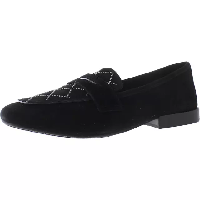 Donald J. Pliner Womens Bel Black Suede Loafers Shoes 7.5 Medium (B,M) BHFO 4682
