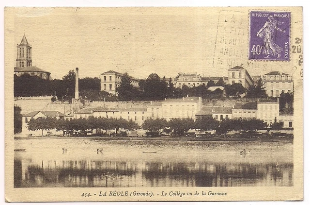 la réole , le collège vu de la garonne
