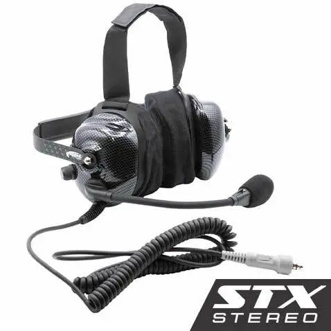 H42 STX STEREO Behind The Head (BTH) Headset for Stereo Intercoms - Carbon Fiber