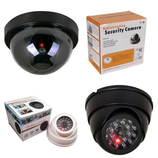 Dome Simulation Security Fake Monitor CCTV Flashing LED Light Dummy Camera