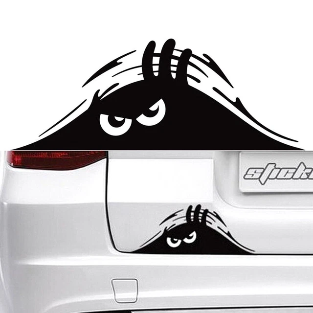 Decalcomania vinile per auto o arredamento casa nero sbirciare mostro divertente