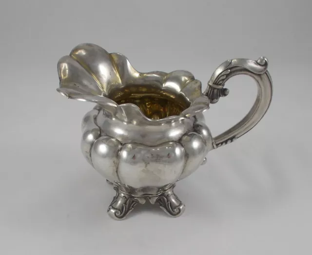 Rare Big Milk Jug From 12 Lot / 750er Silver IN Baroque Style Um Approx. 1840