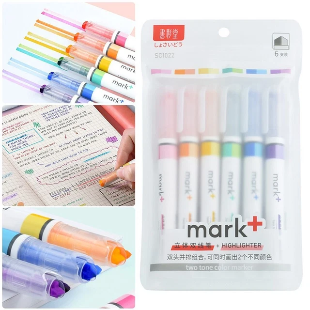 couleur Points clés Marqueurs Ensemble de stylos à surligneur Soins oculaires