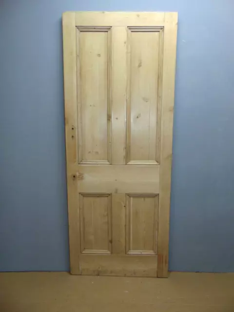 Door  31 3/4" x 79 1/4"  Pine Victorian Door 4 Panel Internal Wooden ref 319A