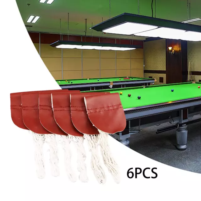 6x Pool Table Net Bag Simple to Install Snooker Pocket for Billiard Clubs