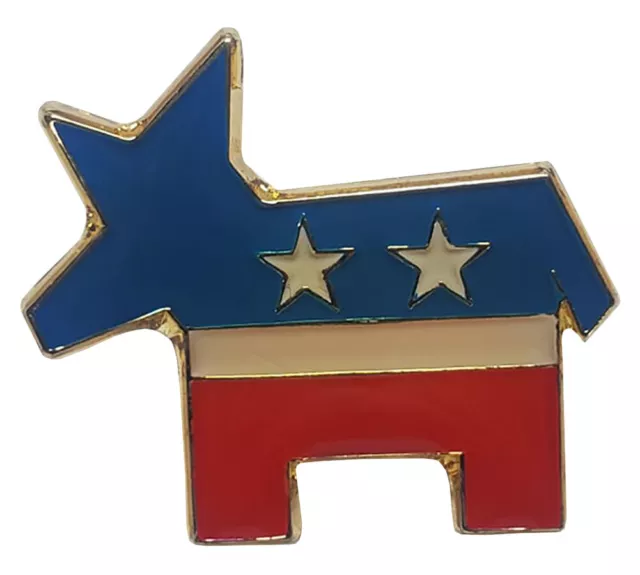 Pack of 3 Democrat Donkey Political Party Motorcycle Hat Cap Lapel Pin