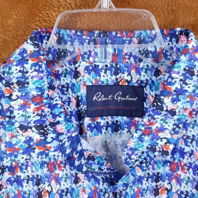 ROBERT GRAHAM Mens Shirt XL Blue Button Up Tailored Fit MASPETH People $178