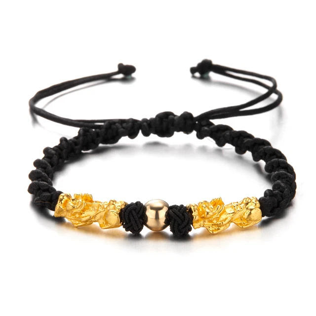 Good Luck Feng Shui Beads Pixiu Bracelet Attract Wealth Braided Rope Jewelry Hot