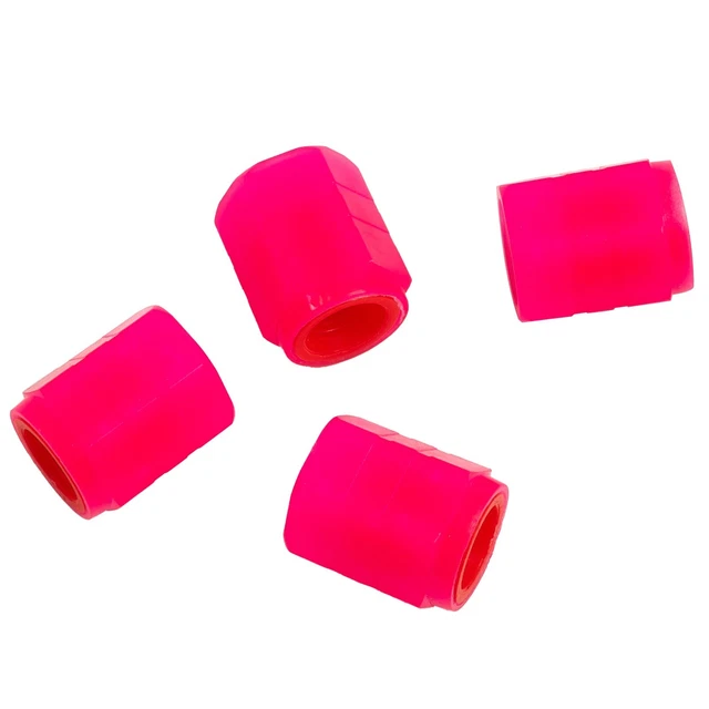 Set 4 pz pneumatici ruota auto rosa fluorescente pneumatici valvola dell'aria tappo stelo