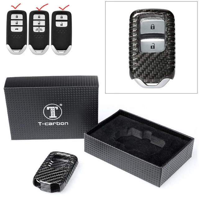 1Pc Black Carbon Fiber Car Auto Remote Key Shell Case For Honda HRV Vezel