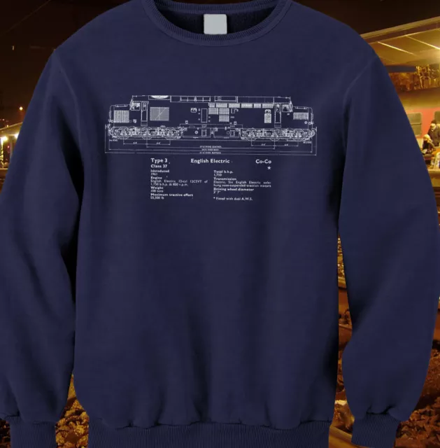 Class 37 diesel model railways trains BR  sweatshirt