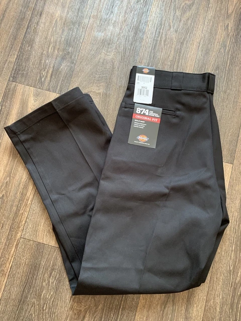 Dickies 874 Original Fit Wrinkle Free Work Pants Black 38x32 OG BMX Skater Rap