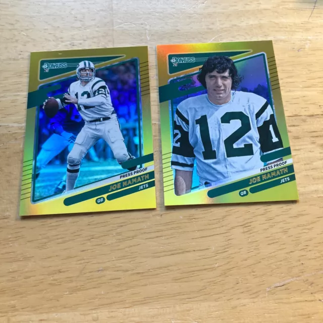 2021 Donruss Joe Namath Target Stock Press Proof Holo Gold #42  2 Card Lot