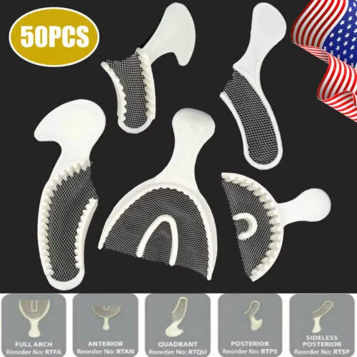 50Pcs Dental Impression Bite Registration Triple Trays Mold 5 Size for Choose