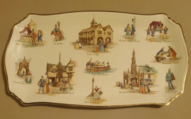Vtg Royal Winton Grimwades Old English Markets Plate Plater
