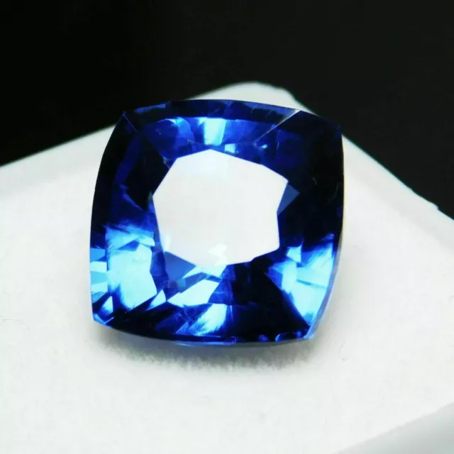 Natural Tanzanite Blue Square Cushion Shape 8 Ct Certified Loose Gemstone