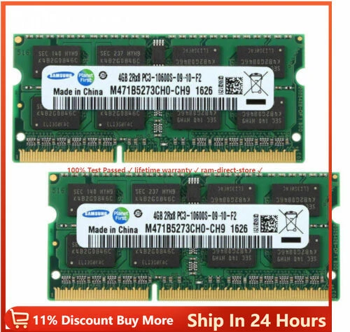 Samsung DDR3 1333Mhz 16GB 8GB 4GB 2Rx8 PC3-10600S SODIMM Laptop Memory RAM