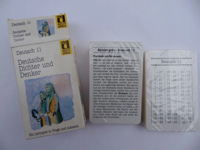 Deutsch Karten Lernspiel "Deutsche Dichter und Denker" Wissen Literatur Abitur