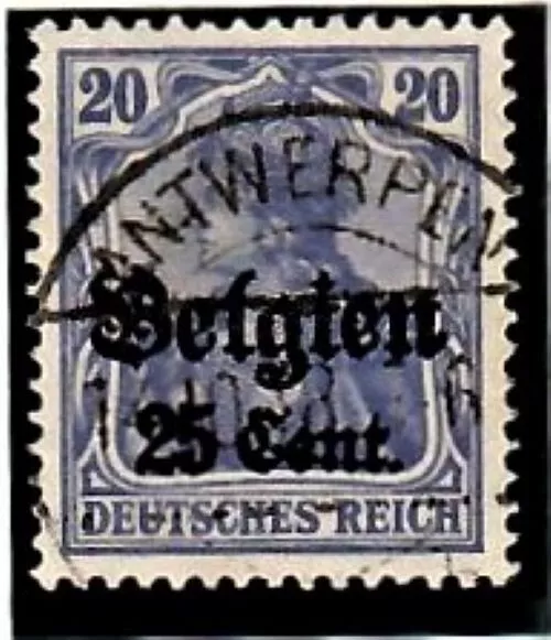 Deutsche Kolonien Belgien Mi.Nr.18c gestempelt mit Befund - RRR - Lot 32-1