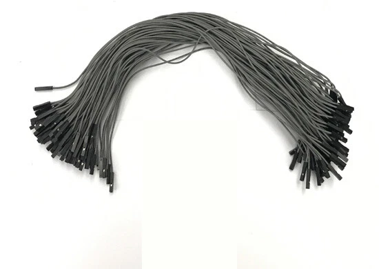 30pcs Dupont 2.54mm 1P 30cm grey Jumper double female wire fr Arduino Breadboard