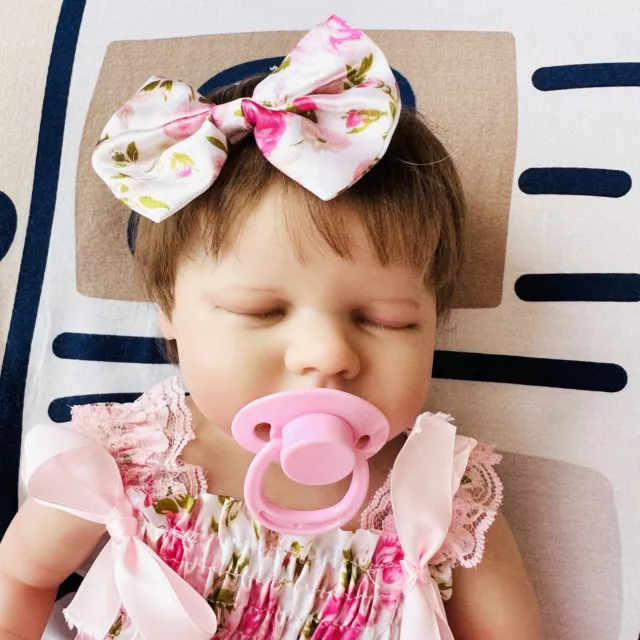 Sleeping Girl 18In Real Reborn Baby Doll Newborn Full Body Vinyl Handmade Toy