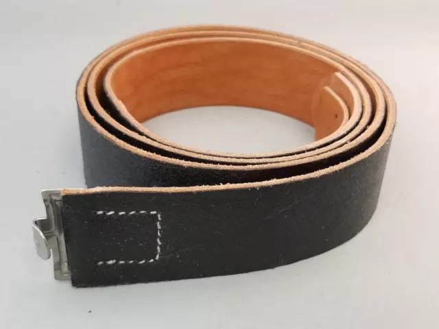 WWII GERMAN MILITARY Black Leather Uniform Belt - Reproduction Otto ...