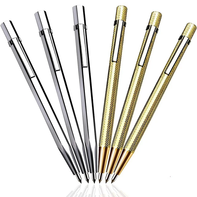 Piastrella Taglio Penna Oro/Argento Punta Trascrittore Penna 6x Accessorio