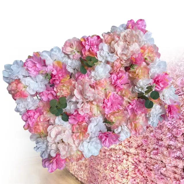 6Pcs Rose Flower Wall Panels Artificial Silk Wedding Supply Decor Party Floral