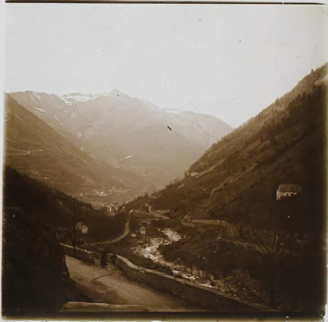Montagne Neige France Photo PL53L2n15 Stereo Plaque de verre Vintage