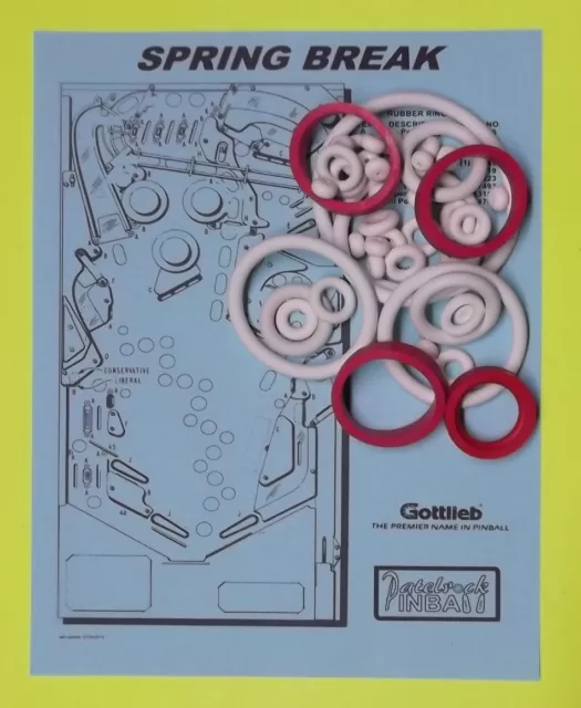 1987 Gottlieb / Premier Spring Break Pinball Machine Rubber Ring Kit