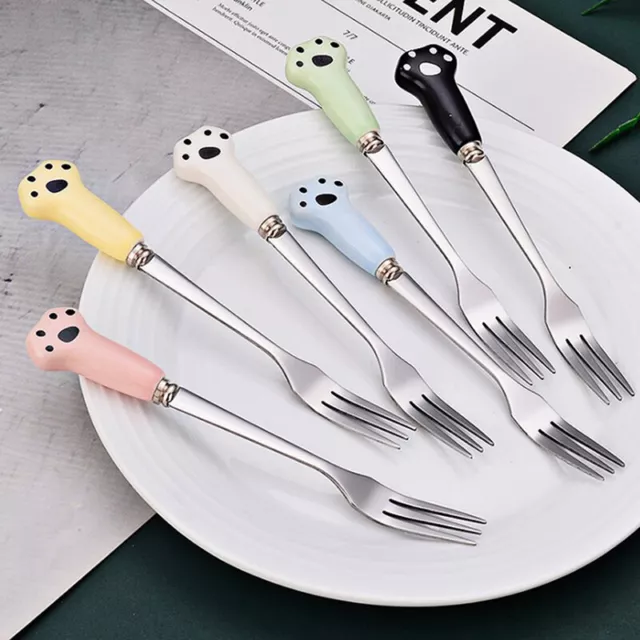 Stainless Steel Fruit Fork Creative Lovely Fruit Dessert Forks Cat AGAP