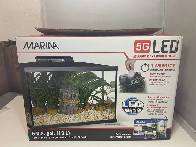 5 Gallon (19 L) LED Aquarium Kit – Ideal for Beginner Aquarists and New Fish-...