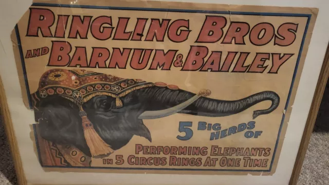 Ringling Bros and Barnum & Bailey Combined Shows ORIGINAL 1940s Circus Poster