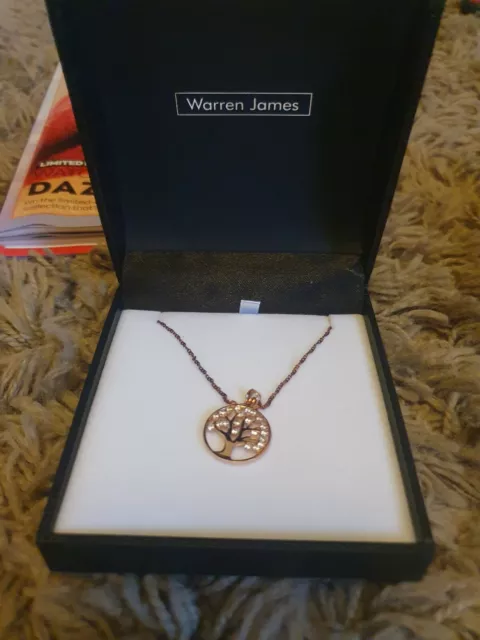 Warren James Sterling Silver Lifes Tree Rose Gold