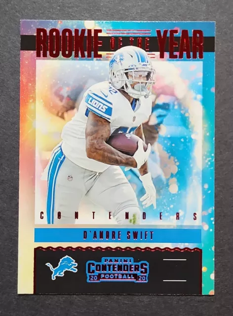 Dandre Swift 2020 Panini Contenders Rookie Of The Year Red #RY-DAS Lions RC