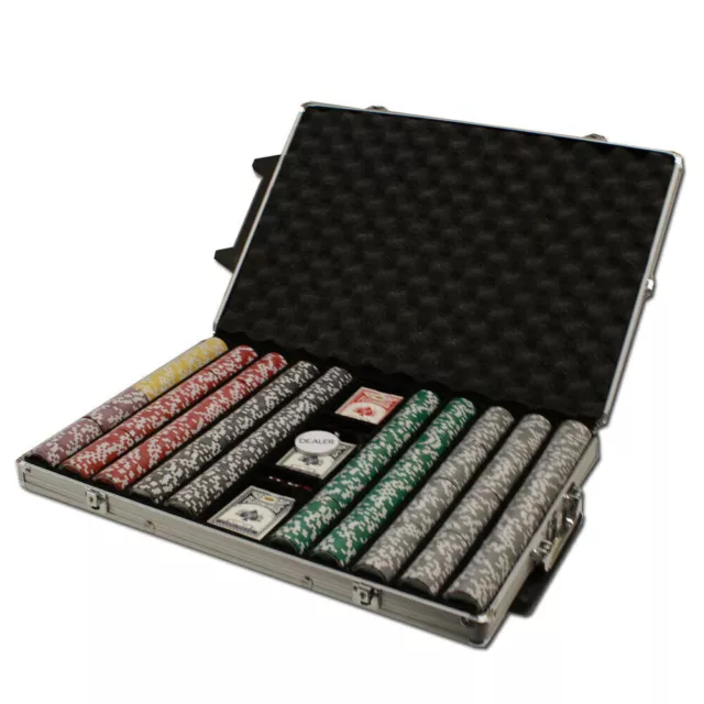 New 1000 Ultimate Poker Chips Set with Rolling Case - Pick Denominations!