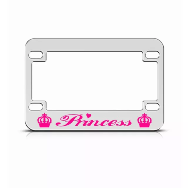 Metal Bike License Plate Frame Princess Hot Pink Style B Motorcycle Accessories