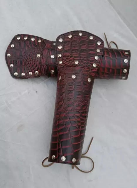 HiiFeuer Viking Fenrir Gauntlet, MedievalGenmanLeather Arm Armor Knight Bracer,