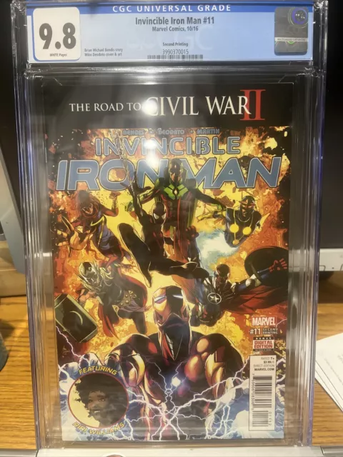 Invincible Iron Man #11 2016 2nd Print Riri Williams MCU Ironheart  CGC 9.8