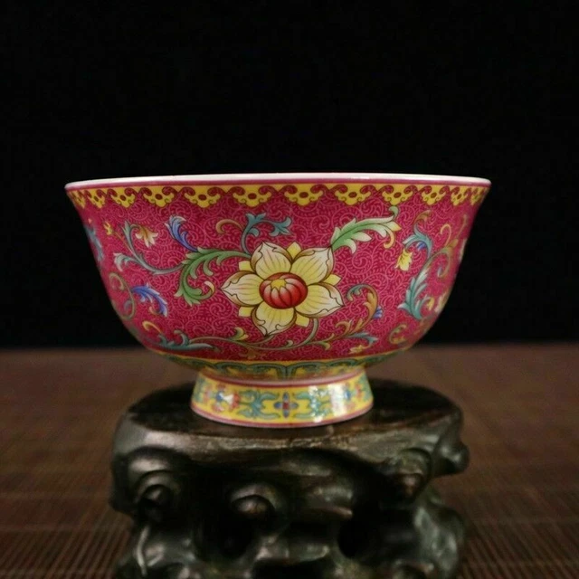 Fine Chinese Colour Enamels Pure Handmade Flower Porcelain Bowl