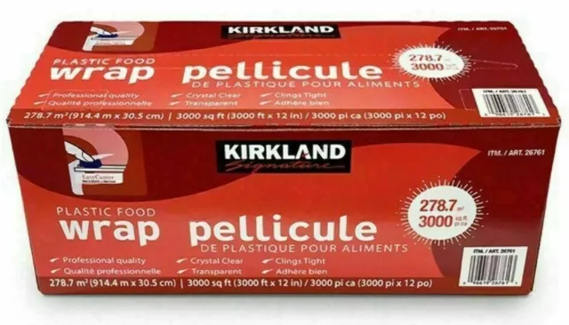 Kirkland 208733 3000 sq ft Stretch-Tite Plastic Food Wrap for sale online
