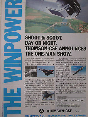 6/1991 PUB THOMSON CSF PILOT HELMET ULMER MIRAGE 2000 ELECTRONICS ORIGINAL AD 