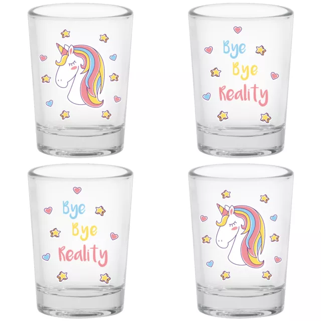 EinhornLiebe Unicornio Vasos de Chupito Bye Realidad (4 Unidad) Vaso Shotglaeser