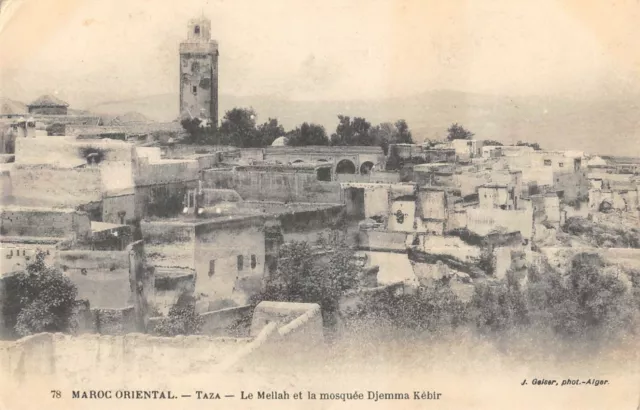 Cpa Maroc Taza Le Mellah Et La Mosquee Djemma Kebir