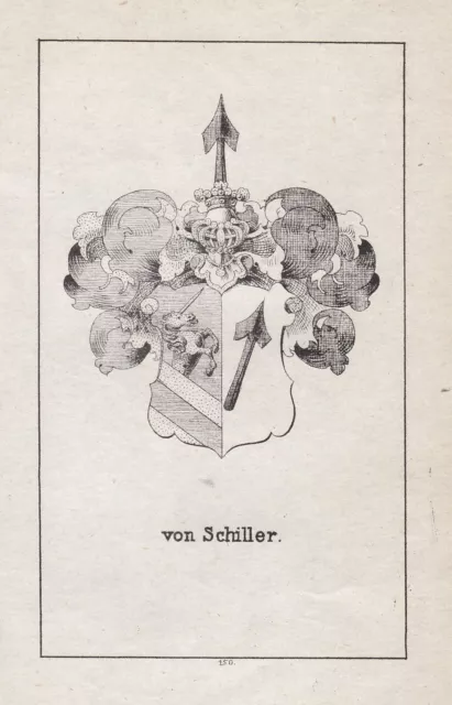 1840 Schiller Germany Emblem Heraldry Coat Of Arms Adel