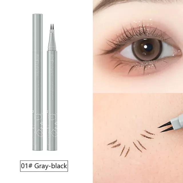 Ultra Fine Double Forked Tip Liquid Eyeliner Lower Eyelash Pen Ultra-thin