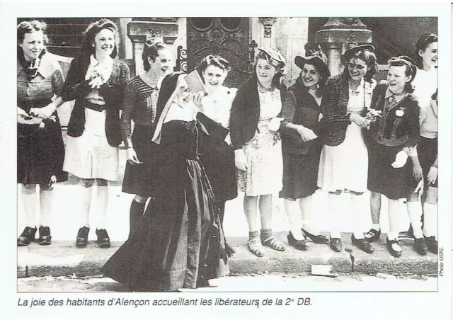 ORNE (61) : La joie des habitants d'Alençon accueillant la 2è DB / WW2 1944