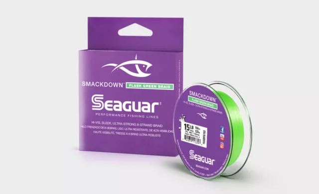 Seaguar Smackdown Braid 150 Yards Flash Green - 8-Carrier Braided Fishing Line